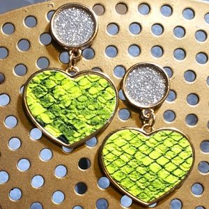 Neon heart earrings